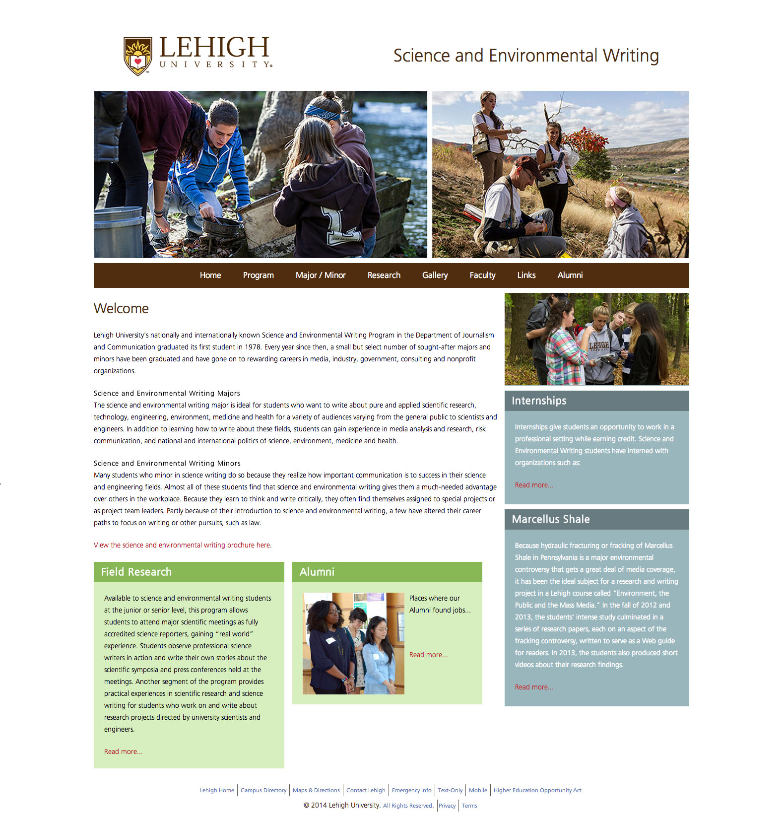 Home Page - Lehigh University Science and Environmental Writing